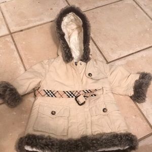 Burberry Coat with Fur Trim